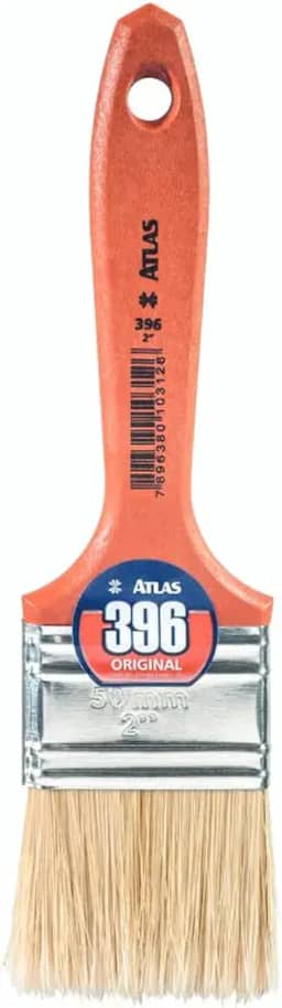Atlas - Trincha Média de 2" com Cerdas Brancas Selecionadas para Pintura em Verniz e Stain.