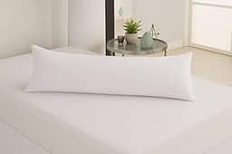 Travesseiro De Corpo Xuxinho Com Capa Micro Percal 200 Fios Enchimento 100% Silicone Tamanho Compacto, Elegância Para Quartos E Salas. (Branco)