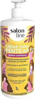 Salon Line, Creme de Pentear, Super Controle, Vegano - Para Cabelos Ondulados, Cacheados e Crespos, 1 L