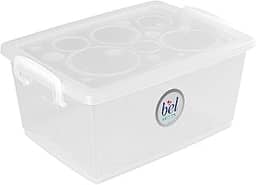 Ordene - Mini Caixa Organizadora de 1500ml com Travas, Cor Cristal, Linha Bel, Ordene