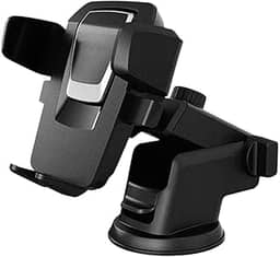 Suporte Veicular Universal para Celular GPS Giratório 360° Ventosa Ultra Forte com Trava Automática e Antivibração Fixa Painel Vidro de Carro Anti-Queda Waze Uber e Táxi Premium (Preto)