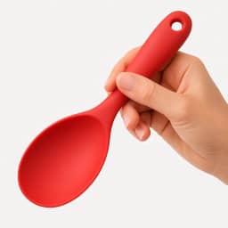 Colher De Arroz Silicone Duplo Resistente Panela Elétrica Utensílio De Cozinha e Talheres Vermelho ou Preto Colorido Multiuso Premium