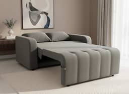 Sofa Cama Amora New 3 Lugares Suede Veludo Sofisticado (Cinza)