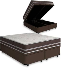 Cama Box Com Baú Queen + Colchão De Molas - Anjos - Classic Superlastic 158cm