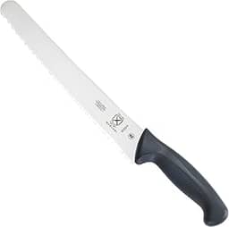 Faca de pão Mercer Culinary Millennia de borda ondulada, 25,4 cm, preta