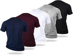 Kit 5 Camisetas Masculinas Slim 100% Algodão Premium