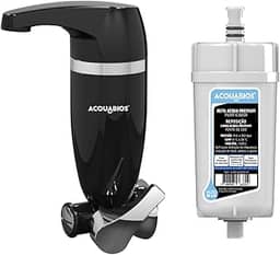 Filtro Purificador de Água Acqua Premium Single 1/4 de Volta de Parede + 1 Refil (Preto)