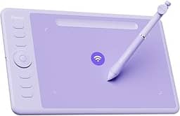 Tablet de desenho sem fio Parblo Intangbo SW, 7 x 10 cm, 6 teclas personalizadas, tablets gráficos digitais com níveis de pressão 16384, caneta sem bateria S01 compatível com Windows/Mac/Android-roxo