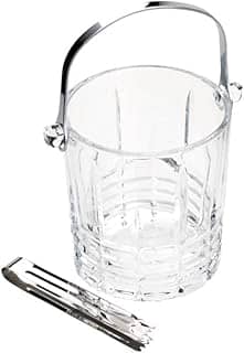 WOLFF - Balde Vidro para Gelo com Alça e Pegador Grego 15cm x 13cm x 14cm - 1L