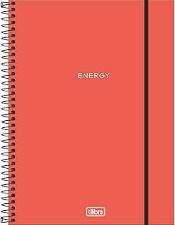 Tilibra - Caderno Espiral Capa Plástica Universitário 1 Matéria Neon Laranja 80 Folhas, Formato: 200mm x 275mm