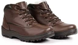 Bota Masculina de Inverno em Couro Forrada com Lã Imperméavel - Berlim