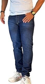 Calça Masculina Jeans Slim Azul Bigode Com Lycra Elastano Premium.