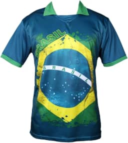 Camisa Polo Brasil Azul Unissex – Edição Especial para Copa do Mundo e Jogos de Futebol – Leve, Confortável e Ideal para Treino e Uso Casual (Tamanho P)