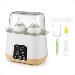 Aquecedor e Esterilizador de Mamadeiras Digital, 2 Garrafas, Display LED, Controle de Temperatura.