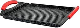 Chapa Grill para Fogão e Indução Antiaderente Cerâmica Preto 26x34cm - Casambiente