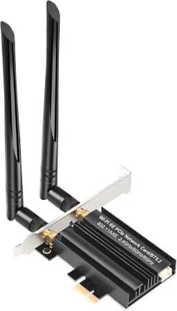 Placa WiFi 6E PCIe WiFi para PC de mesa AX7922 pro, até 5400 Mbps, Bluetooth 5.2, WPA3, adaptador sem fio 802.11AX Tri Band com MU-MIMO, compatível com Windows 10/11 (64 bits*)