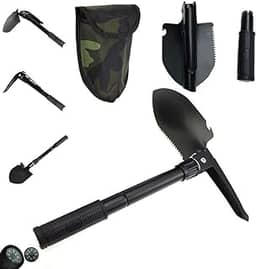 Pá Picareta Portátil Militar De Emergência Multi-função Acampamento Camping Dobrável Com Bússola Capa Abridor de Garrafa