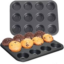 Kit 2 Formas Antiaderente 12 Cavidades para Cupcake Muffin e Mini Bolo
