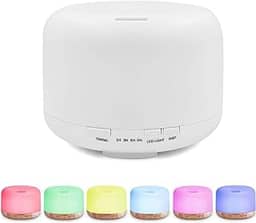 Difusor de Aromas Aromatizador Elétrico 500ml Led 7 cores com Controle Remoto Umidificador e Purificador de Ar para a sua casa e o ambiente de trabalho - Difusor de desligamento automático