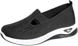 Tênis de caminhada feminino, leve, confortável, respirável, para viagem, treino, caminhada, cabedal de malha