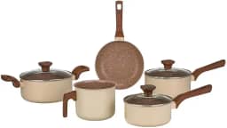 Mimo Style Jogo de 5 Panelas Alumínio Indução Pratic Cook Crema