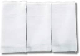 Kit 3 Panos de Boca Brancos para Bordar e Pintar – 100% Algodão 34x40cm – Com Faixa para Personalização – Acabamento Festonê – Liso e Macio para Bebê