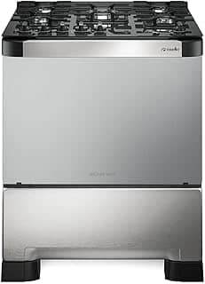 Fogão Mueller 5 bocas Decorato Vetro Inox com timer