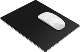 Vaydeer Tapete de mouse de metal rígido para mesa de metal preto alumínio tapete de mouse pad suave magia ultra fina dupla face tapete de mouse à prova d'água para jogos e escritório, 24 x 19 cm