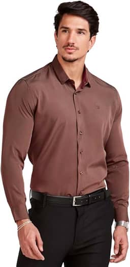 Camisa Social Masculina Manga Longa Slim