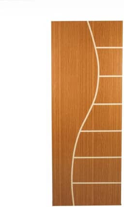 Porta de Madeira Frisada Cantareira MGM 210cmx70cm Melamínico Mogno