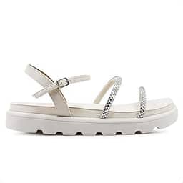 Sandalia Vizzano 6459.123 Papete Flatform Brilho Salto Baixo Feminino