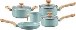 Mimo Style Conjunto de 5 Panelas, Pratic Cook Green, Compatível com Fogão por Indução