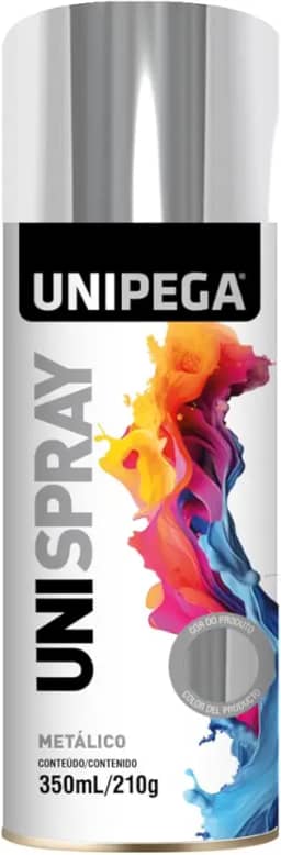 UNIPEGA TINTA SPRAY METALICA CROMADO 350ML/210G