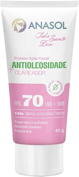 Anasol Protetor Solar Facial Antioleosidade Clareador Todo Santo Dia FPS70 40g