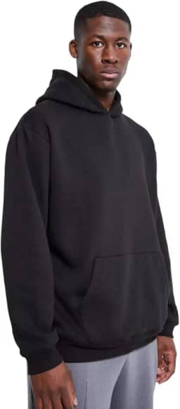 Blusa de Moletom Grosso Canguru Masculino Street Preto