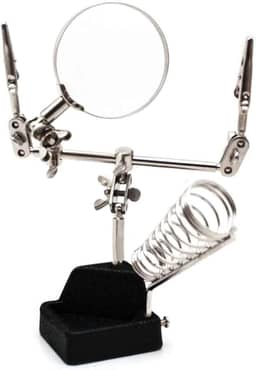 Lupa com Garras e Suporte de Ferro de Solda Eda Prateado