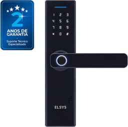 Fechadura Digital de Embutir com Biometria, Elsys, ESF-DE2000B, Preta - Abertura via Biometria e Senha Numérica