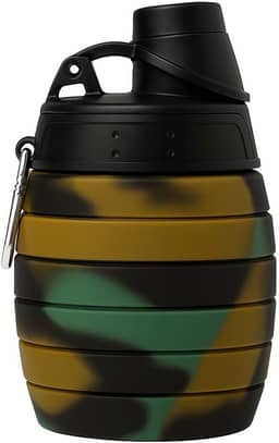 Garrafa D'Água Silicone Retrátil Expansível 2 em 1 Portátil Esportiva Caminhada Treino, Dobrável, Leve, Reutilizável, 500ml