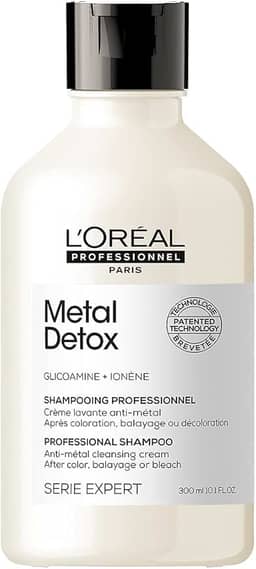 L'Oréal Professionnel Shampoo Metal Detox, para maciez, brilho & sedosidade, maior durabilidade da cor, para cabelos coloridos e danificados, 300ml