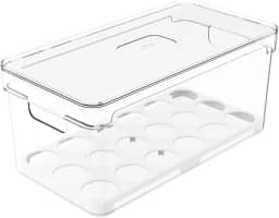 Ou Organizador de ovos com tampa 36un Natural Linha Clear Fresh