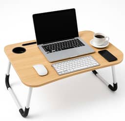 Mesa Para Notebook Portátil Dobrável – Compacta, Resistente e Ergonômica para Cama, Sofá, Estudo e Home Office (MARROM)