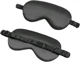 Máscara de dormir com enchimento de camada dupla e tira elástica para uma noite de sono perfeita (Preta)