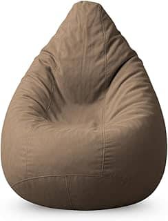 Puff Pera Vazio Suede Gigante Eventos Decoração Quarto Sala Almofadão Conforto (Bege Suede)