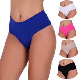 Kit 5 Calcinhas Cintura Alta Compressão Cós Alto Fitness Power Zero Barriga Pala Cós Duplo