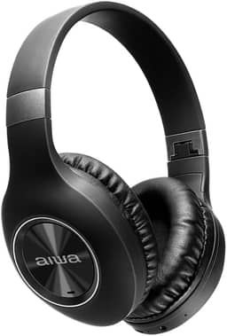 AIWA AWS-HP-02-B - Fone de Ouvido Headphone Bluetooth, ANC, Cancelamento de ruído, dobrável, Preto