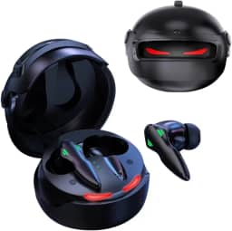 Fone Gamer Bluetooth TWS 5.4 – Redução de Ruído com IA, 8h de Bateria, Estojo LED Robótico, Microfone Nítido e Baixa Latência
