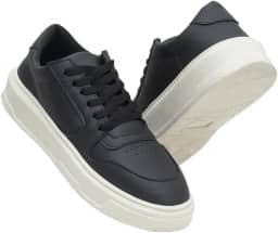 Tênis Masculino Sapatênis Couro Ecológico Confortável Minimalista Estiloso Homem Moderno Sola Alta