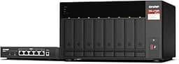 QNAP NAS TS-873A AMD Ryzen Quad-Core de 2,5 GbE de 8 compartimentos com switch não gerenciado QSW-1105-5T 5 portas 2,5 GbE