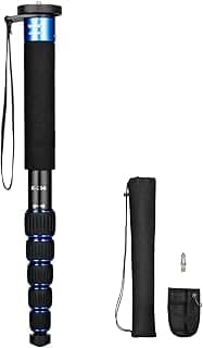 Koolehaoda K-266 Monopé portátil, vara de monopé monopé de 6 seções, carga máxima de 10 kg, tamanho dobrável de apenas 38 cm - azul