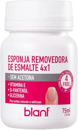 Esponja Removedora de Esmalte 4x1 75ml – Blant Cosméticos – Sem Acetona, com Vitamina E, D-Pantenol e Glicerina – Remove Esmalte Rápido sem Algodão